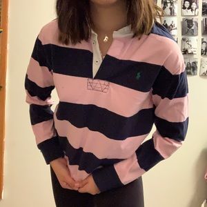 Pink and Blue Striped Rugby Shirt (Ralph Lauren)